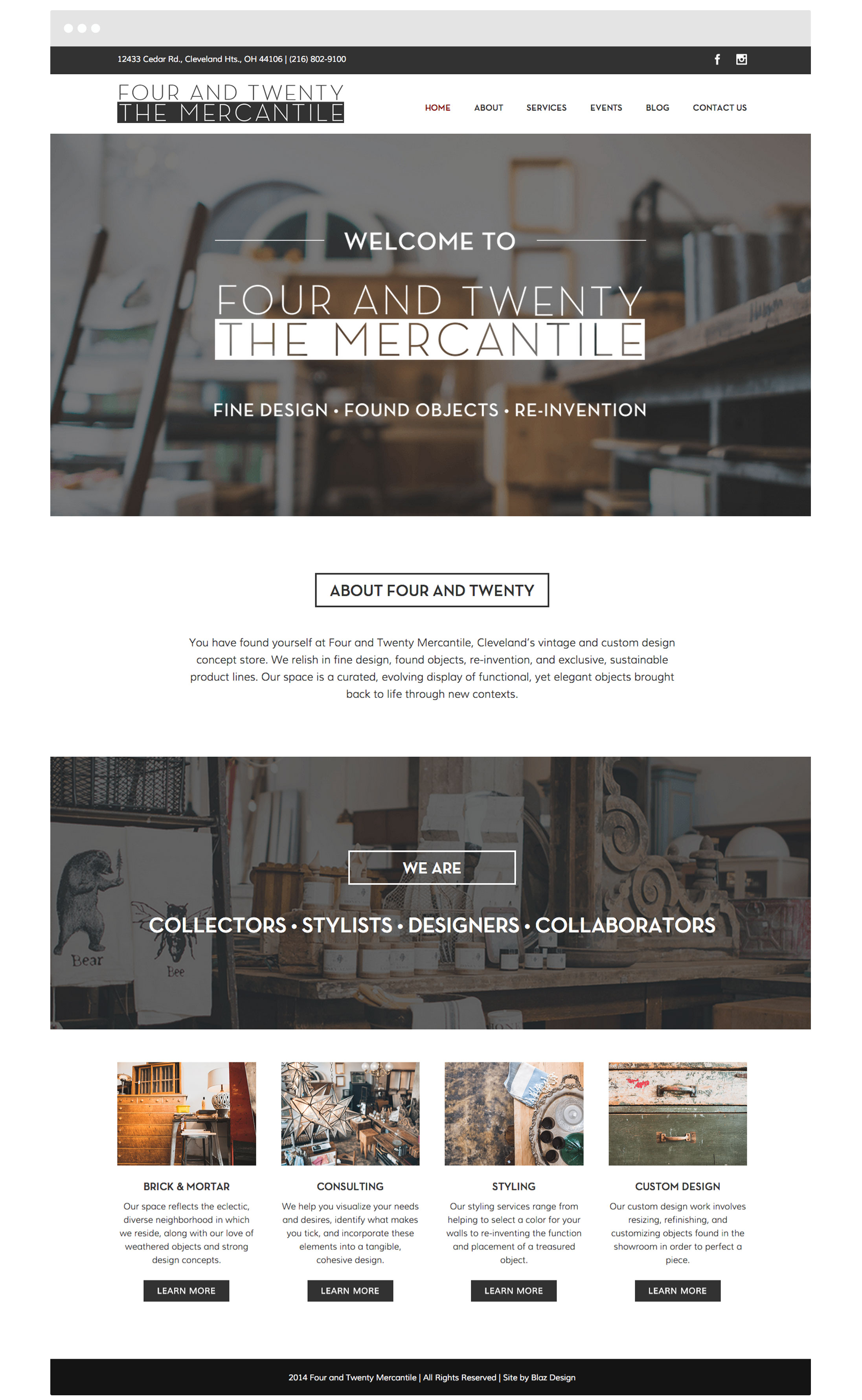 Mockup of the new Four and Twenty Mercantile full WordPress 