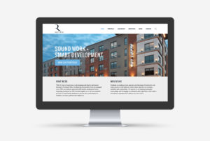 Mockup of the new Richland WordPress website homepage loaded on a large desktop screen