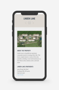 Mockup of the new Richland WordPress website portfolio detail page on a mobile device