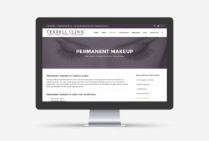 Mockup of the new Terrell Clinic WordPress website service detail page loaded on a large desktop screen