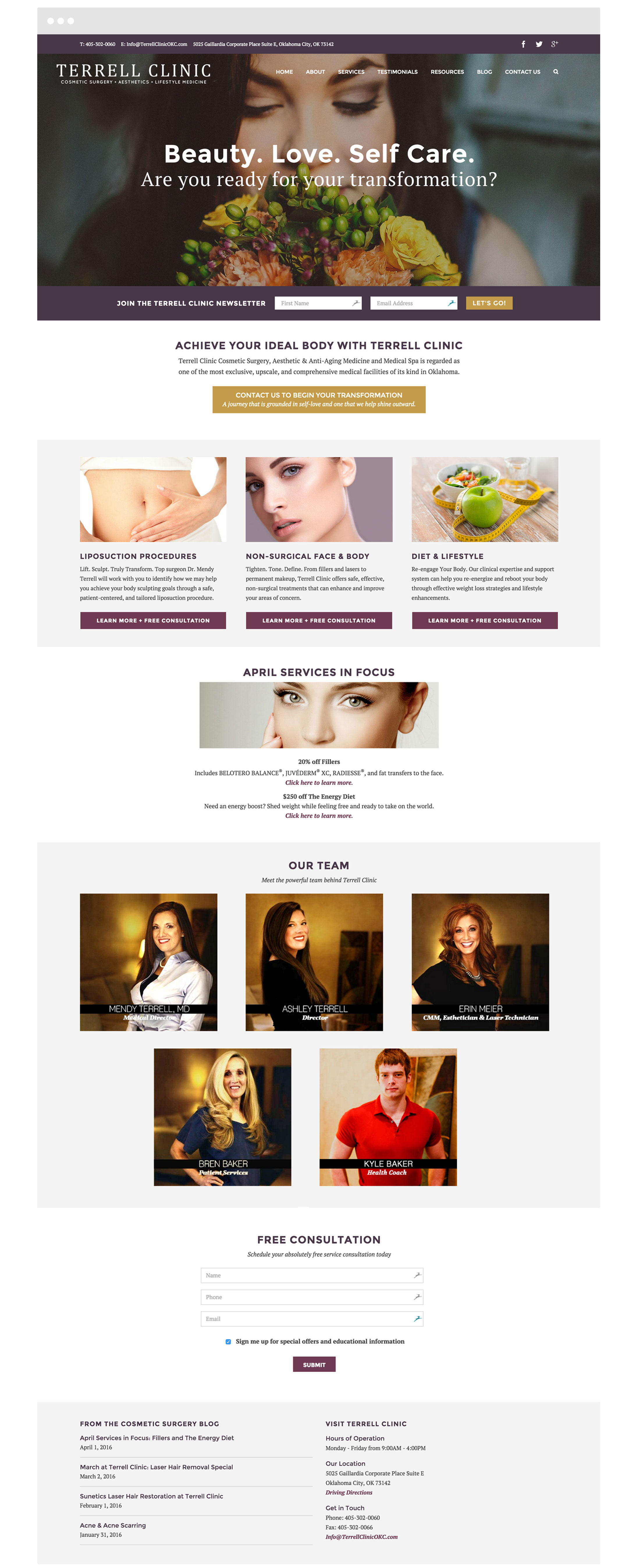 Terrell Clinic Small Business WordPress Web Design