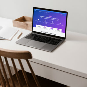 Photo of an open laptop on Dreamhost's website