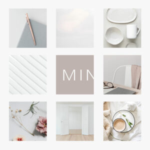 Minimal Mood Board with muted color palette and simplistic images