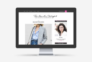A mockup of The Hearts Delight new WordPress website design
